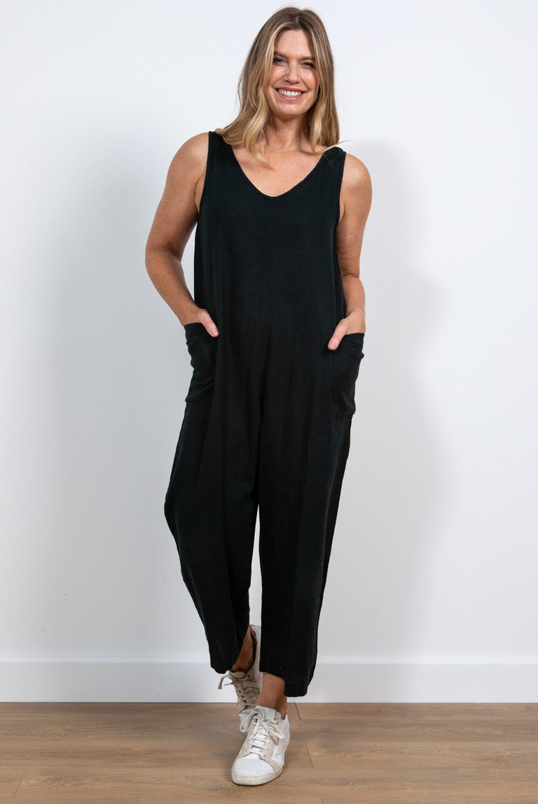 Lily and Me Erica Classic Plain Jumpsuit Black