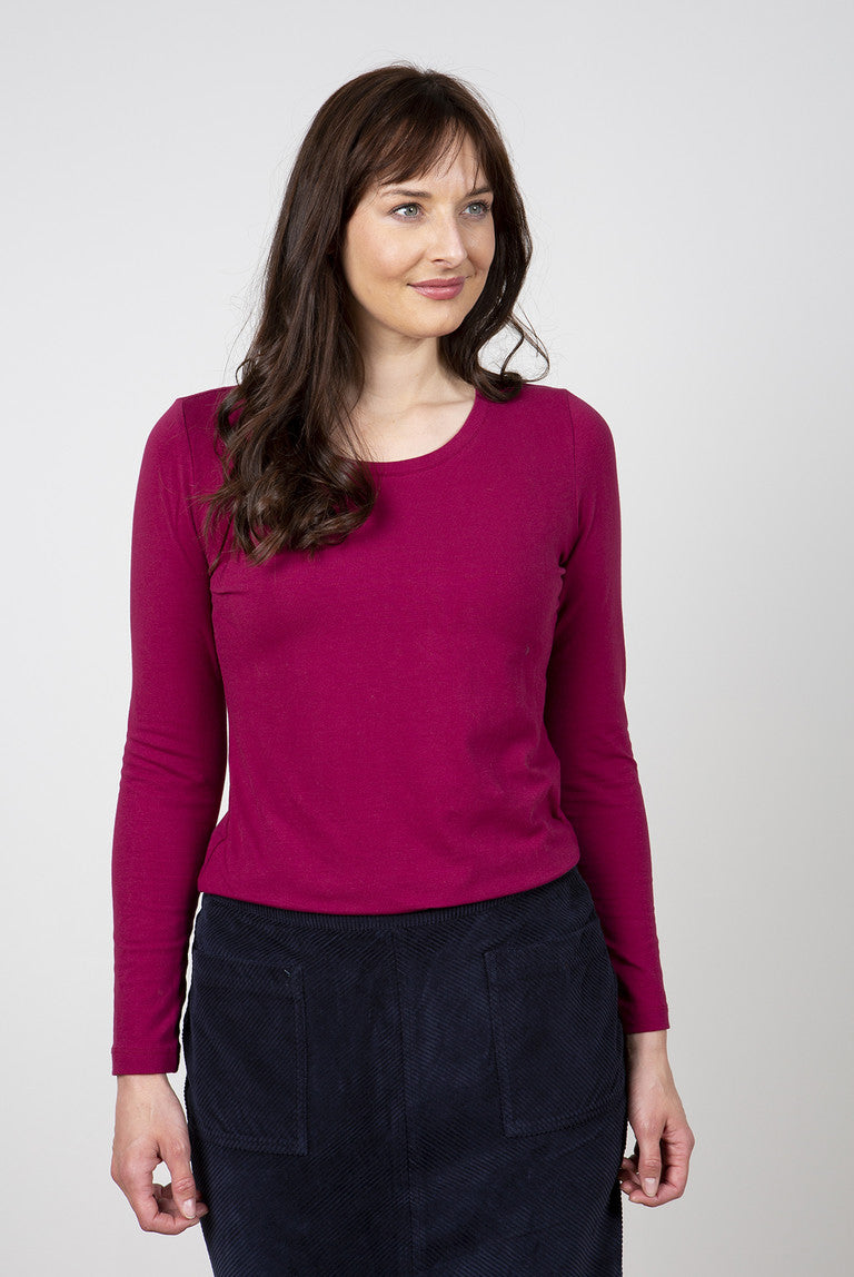 Lily and Me Layering Tee Plain Raspberry