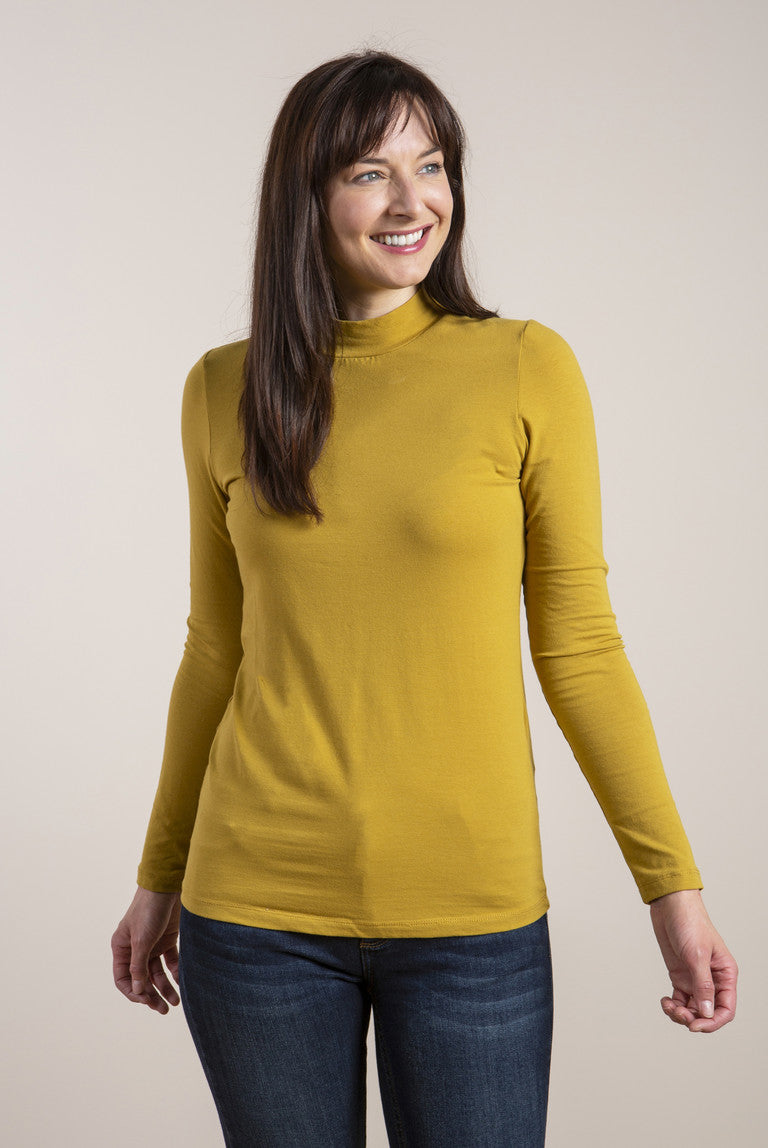 Lily and Me Turtle Neck Top Ochre
