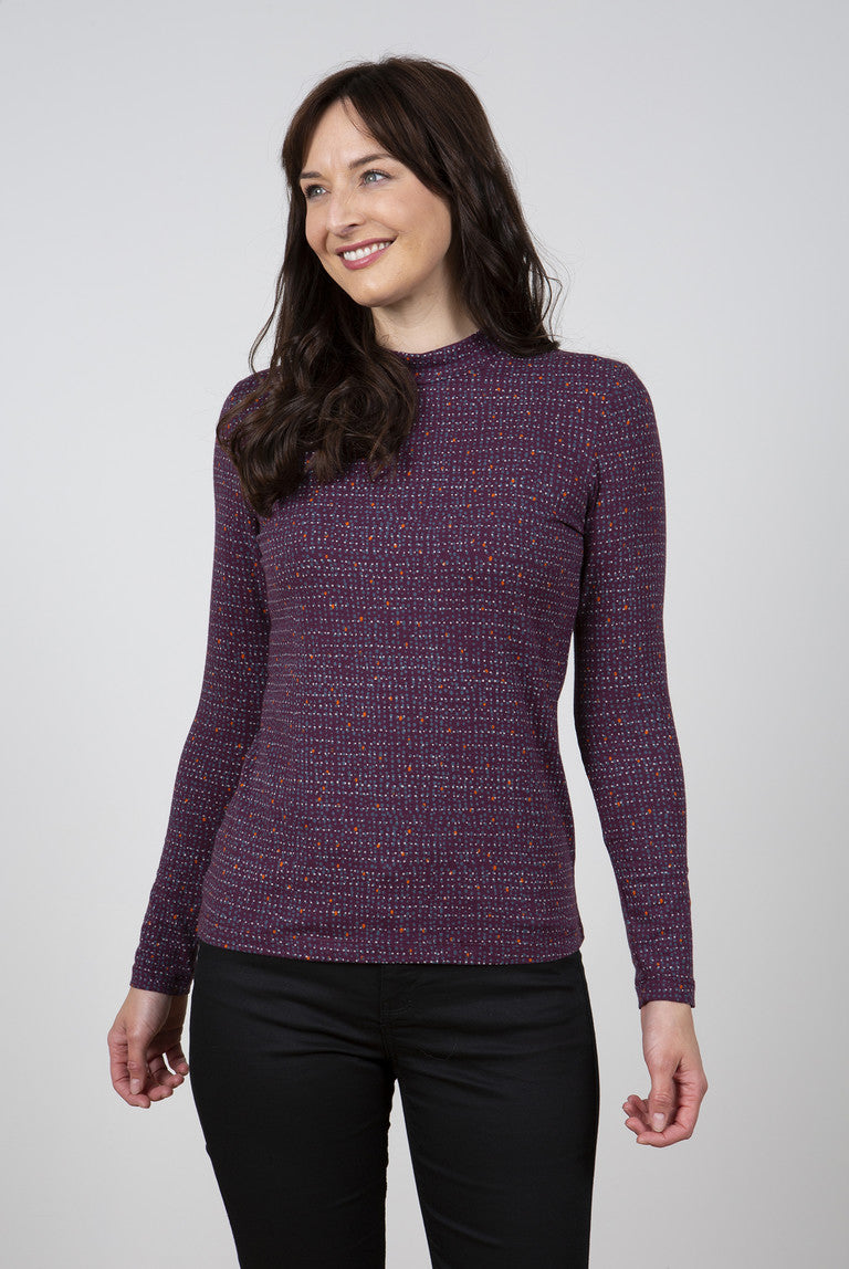 Lily and Me Turtle Neck Top Harvest Damson