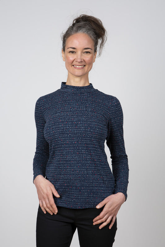 Lily and Me Turtle Neck Top Harvest Navy