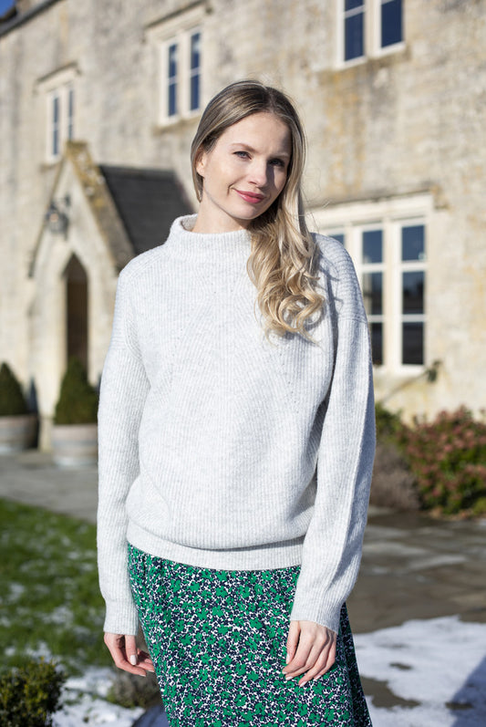 Lily and Me Pointelle Jumper Grey