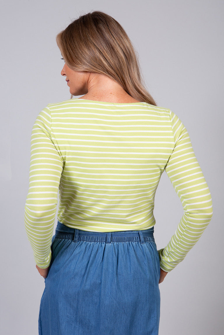 Lily and Me Monica Long Sleeve Stripe Top Lime