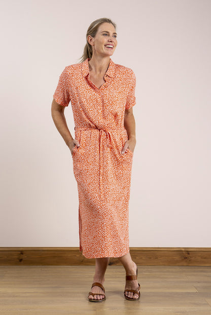 Lily and Me Causeway Dress Ditsy Soft Orange