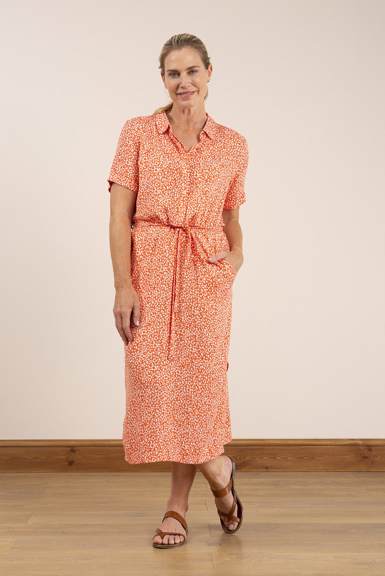 Lily and Me Causeway Dress Ditsy Soft Orange