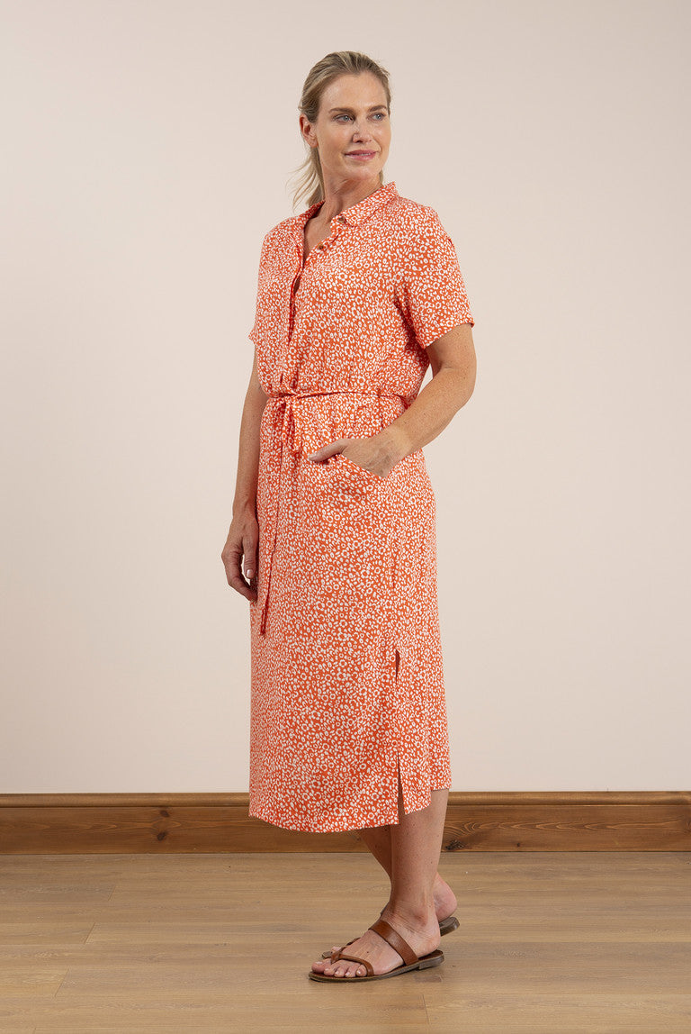 Lily and Me Causeway Dress Ditsy Soft Orange