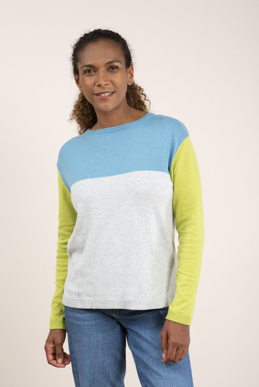 Lily and Me Meadow Colour Block Jumper Lime