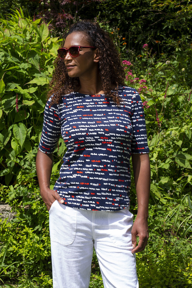 Lily and Me Rockpool Top Poetry Navy