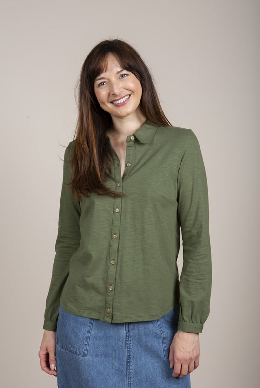 Lily and Me Bowbridge Shirt Plain Khaki