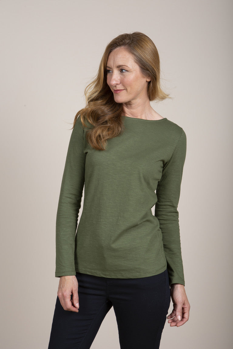 Lily and Me Monica Top Plain Khaki