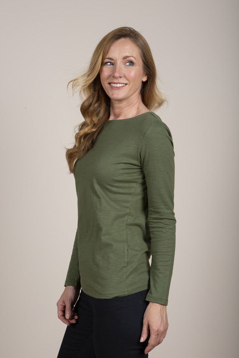 Lily and Me Monica Top Plain Khaki