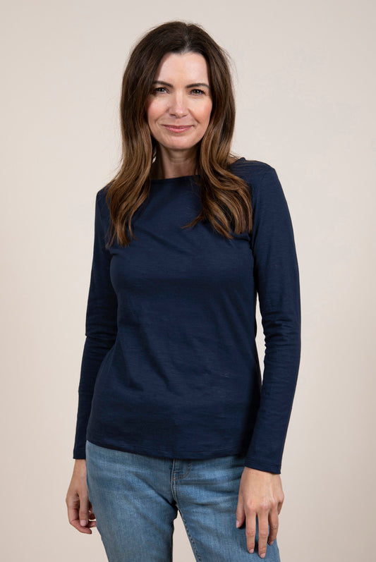 Lily and Me Monica Top Plain Navy