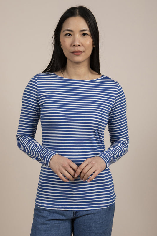 Lily and Me Monica Top Stripe Bright Blue