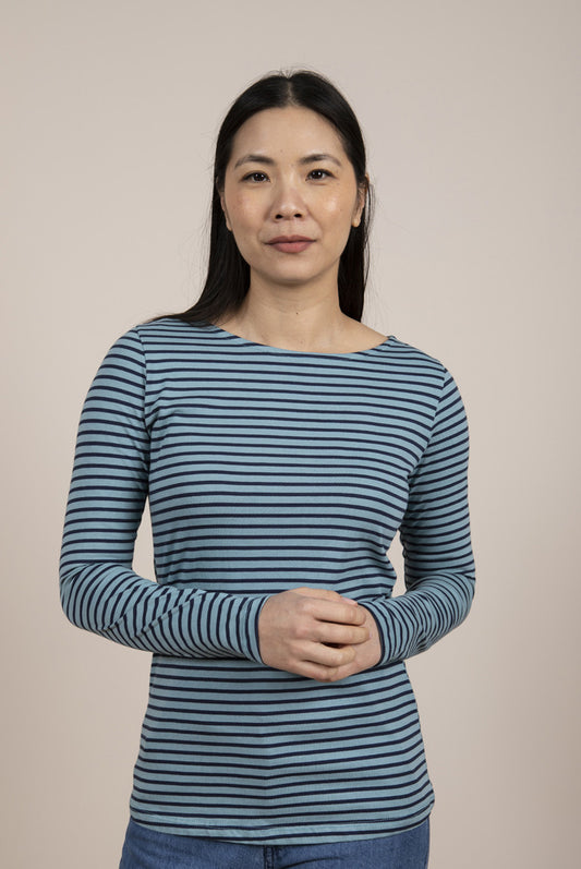 Lily and Me Monica Top Stripe Light Teal
