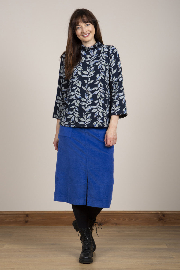 Lily and Me Penrose Pincord Skirt Bright Blue