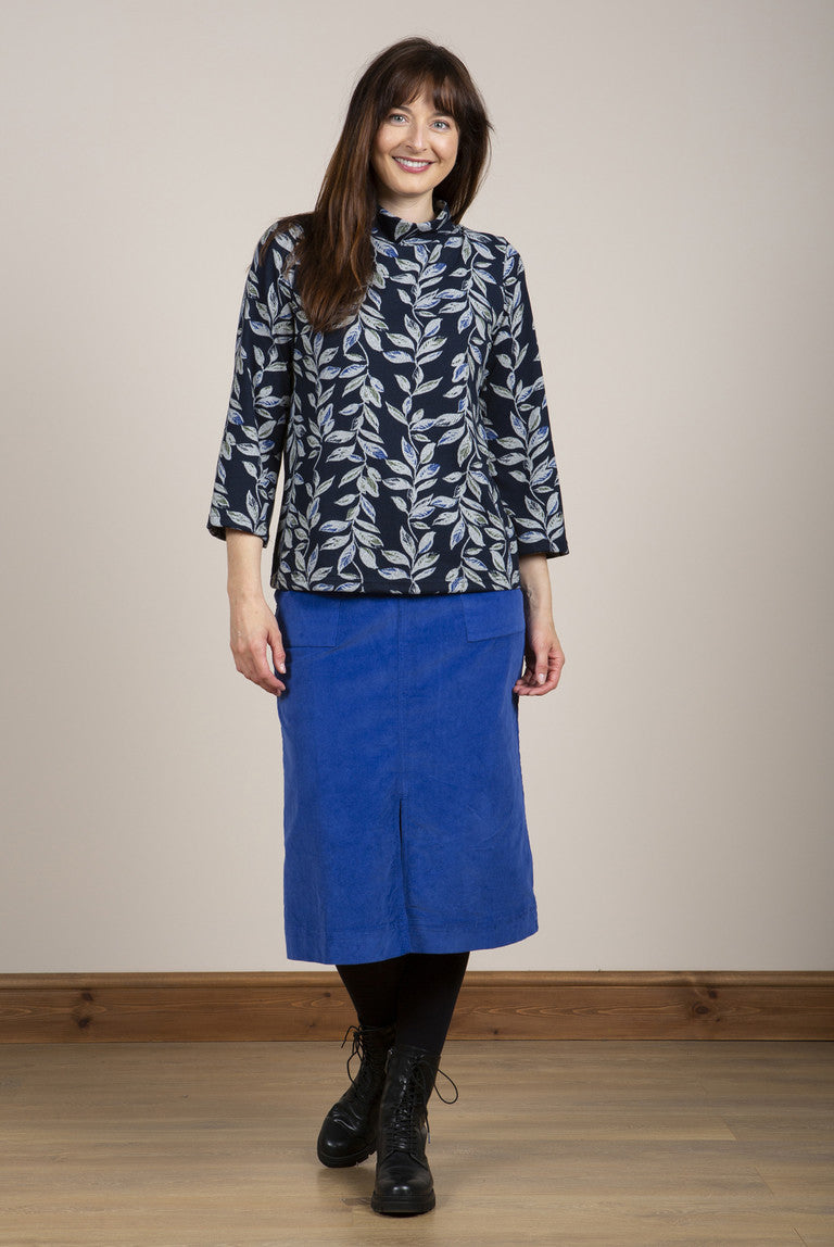 Lily and Me Penrose Pincord Skirt Bright Blue