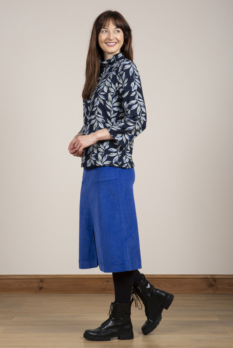 Lily and Me Penrose Pincord Skirt Bright Blue