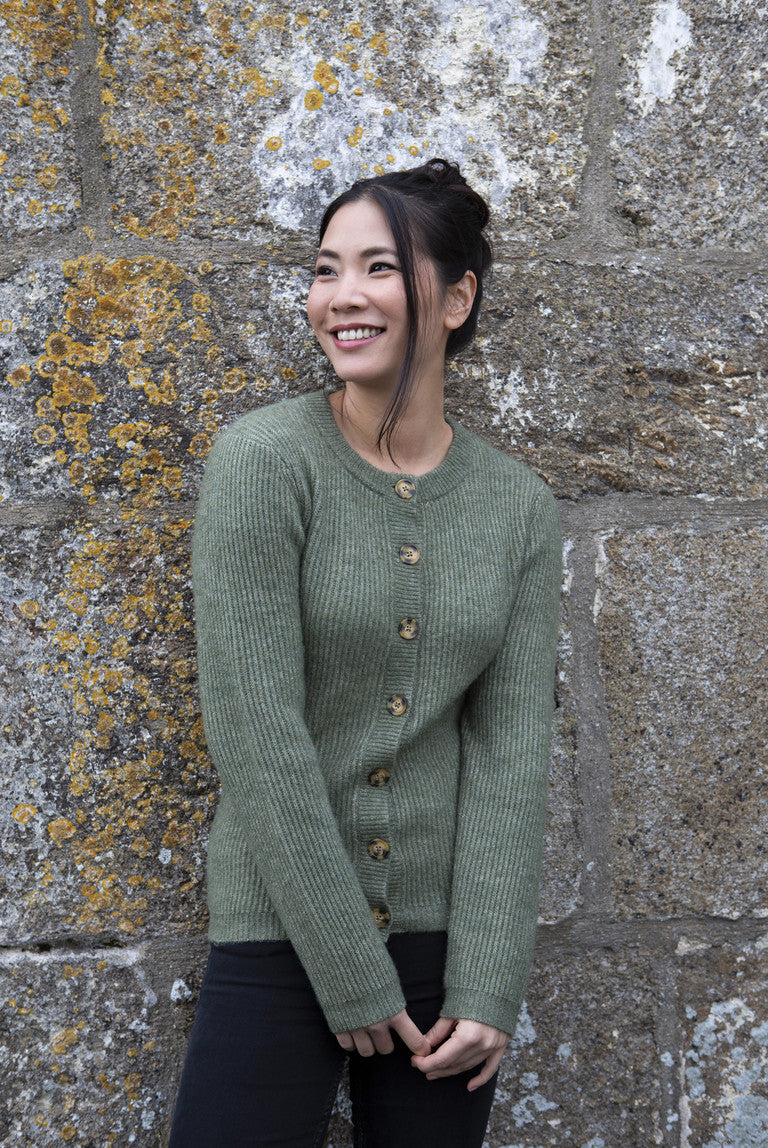 Lily and Me Cosy Cardigan Marl Khaki