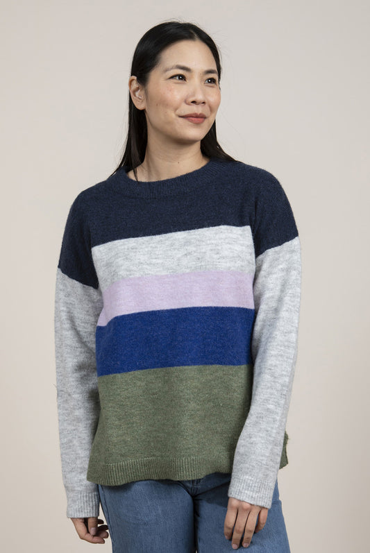 Lily and Me Hygge Jumper Navy and Green