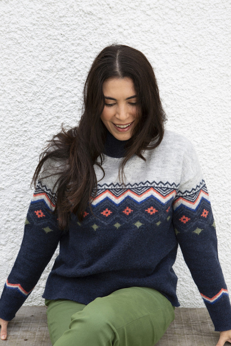 Lily and Me Belmont Fairisle Jumper Navy Blue