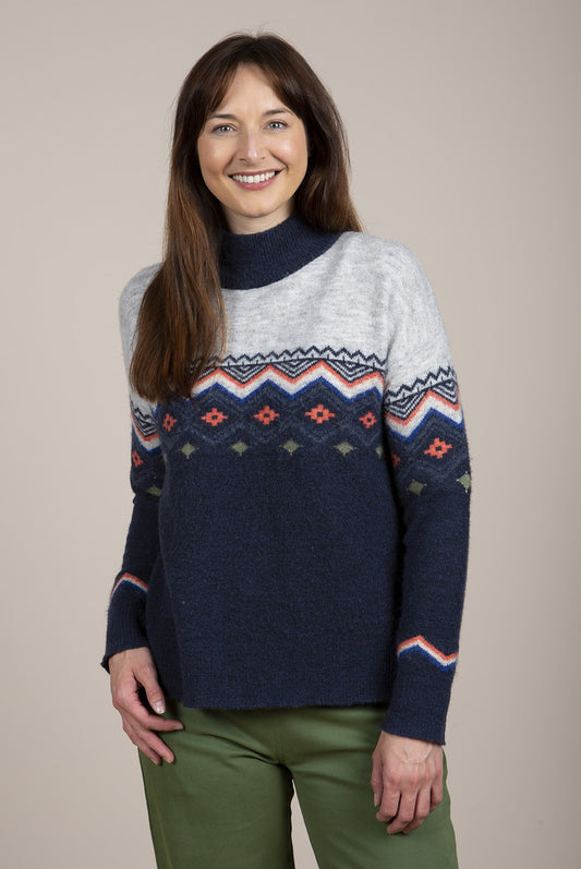 Lily and Me Belmont Fairisle Jumper Navy Blue