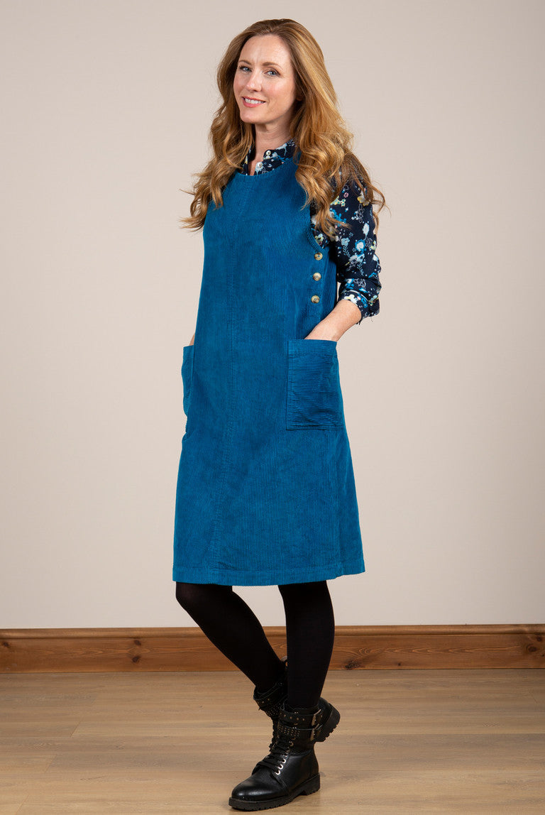 Lily and Me Hillcote Dress Jumbo Cord Dark Teal
