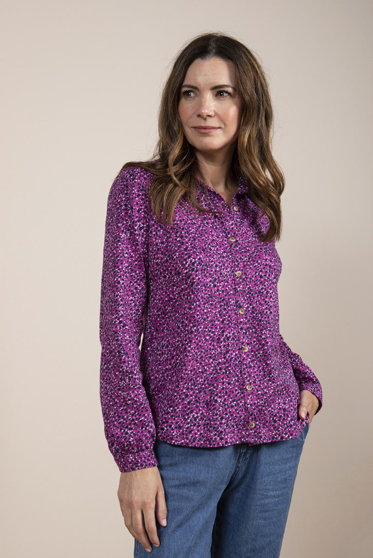 Lily and Me Bowbridge Shirt Pebble Cerise