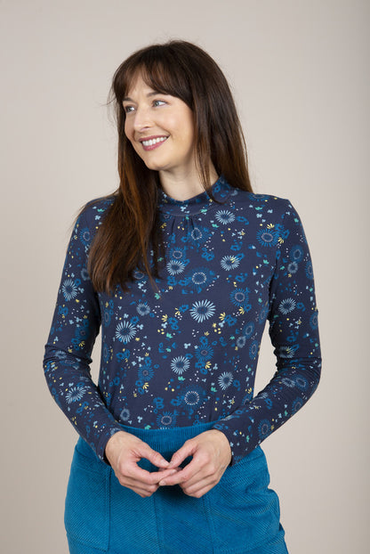 Lily and Me Verity Top Tapestry Flower Navy