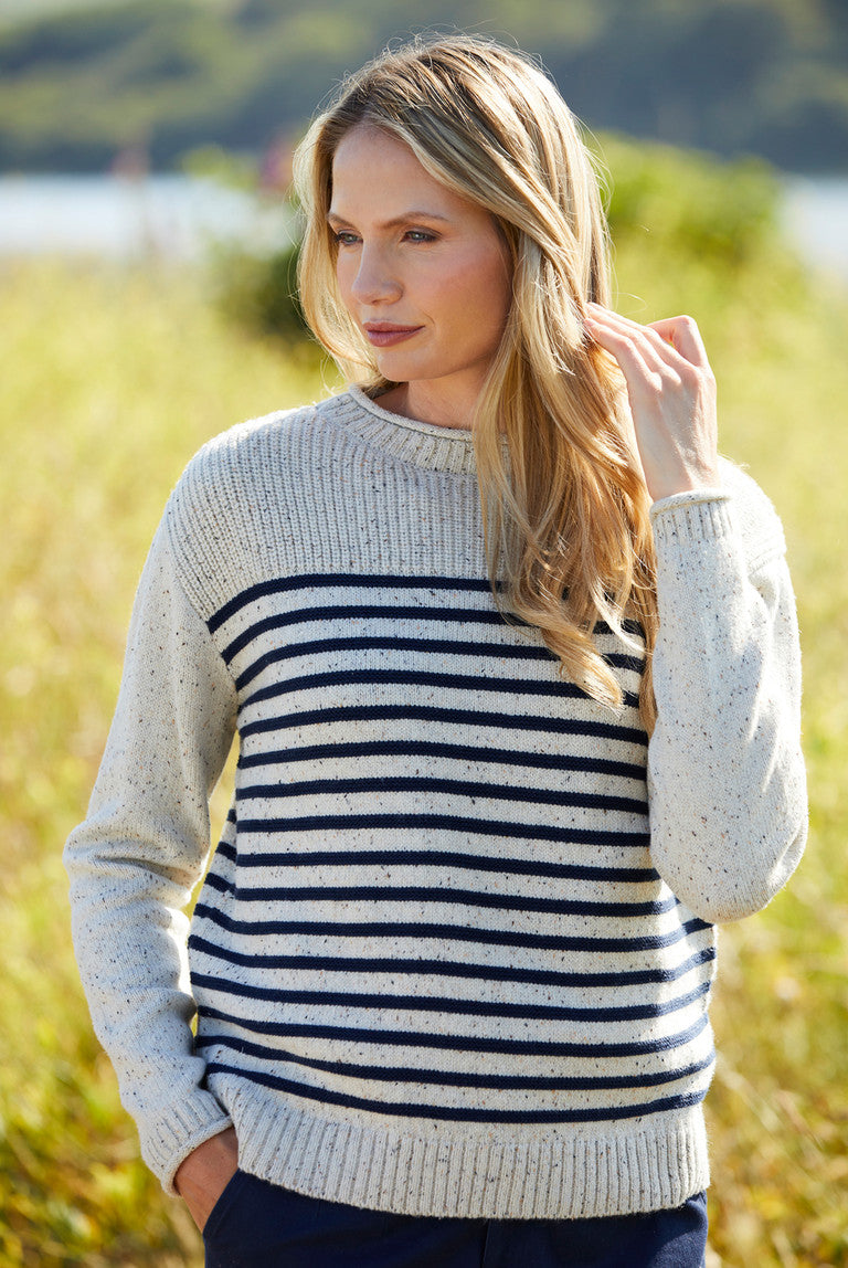 Lily and Me Navy Cove Stripe Jumper Blue