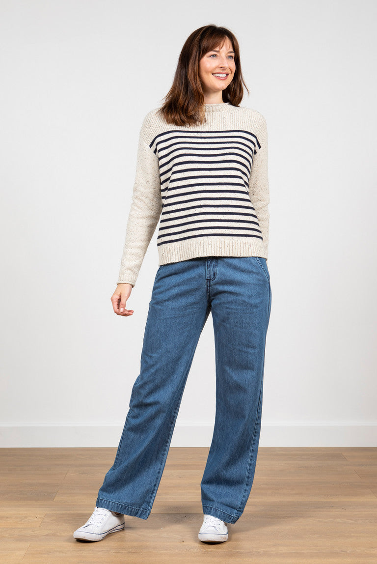 Lily and Me Navy Cove Stripe Jumper Blue