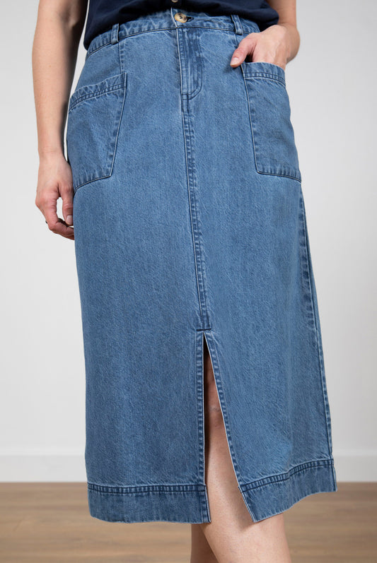 Lily and Me Denim Penrose Skirt Blue Blue