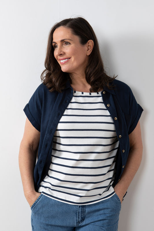 Lily and Me Sky Shirt Plain Navy Blue
