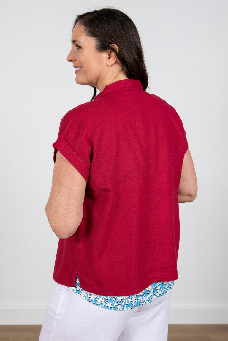 Lily and Me Sky Shirt Plain Raspberry Red