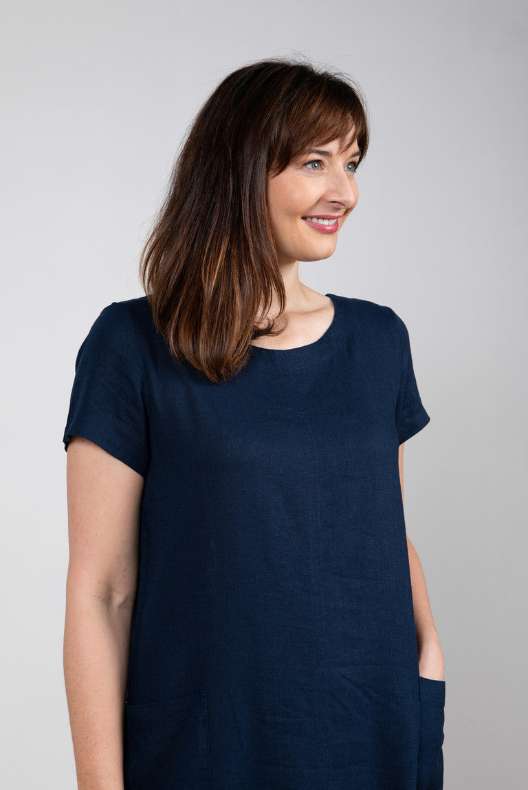 Lily and Me Summer Breeze Dress Plain Navy 