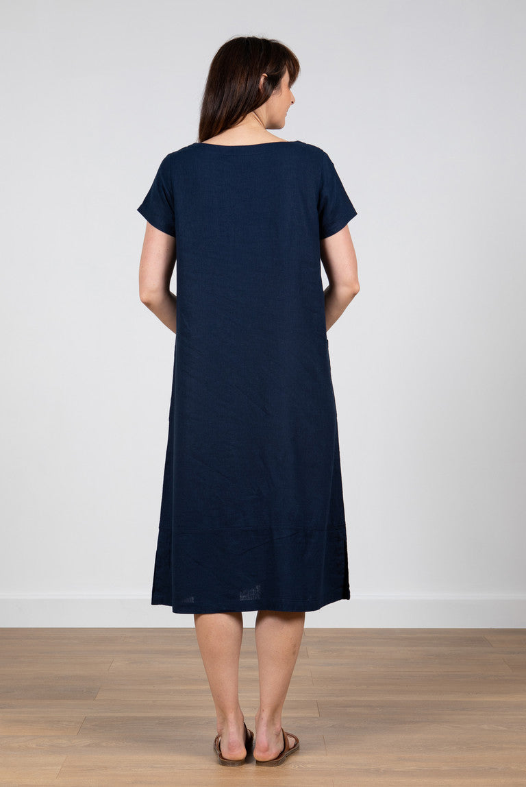 Lily and Me Summer Breeze Dress Plain Navy Blue