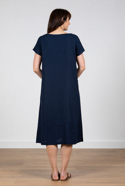 Lily and Me Summer Breeze Dress Plain Navy Blue