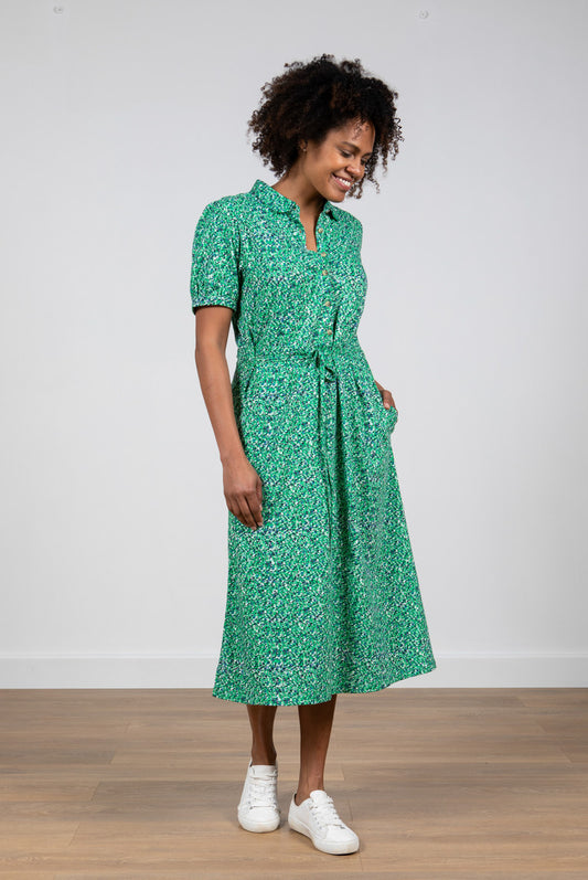 Lily and Me Budding Dress Textured Green Green