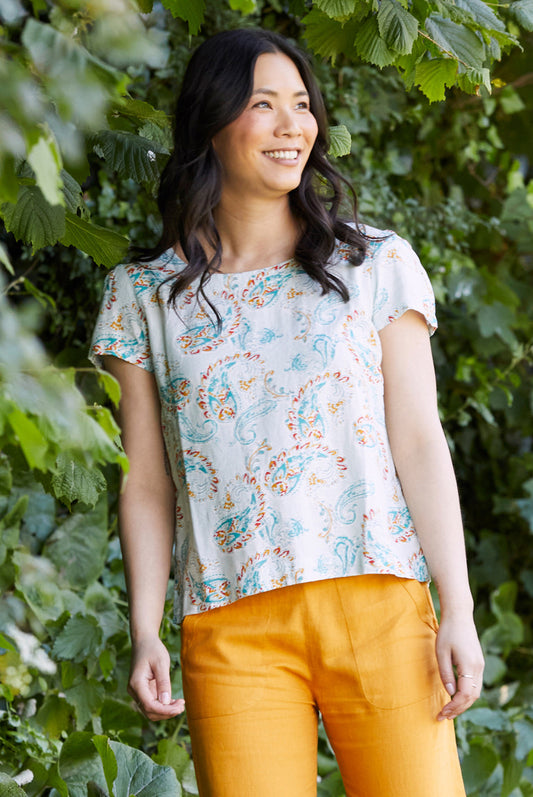 Lily and Me Rosali Top Paisley Mist Blue