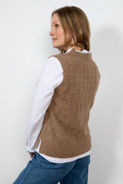 Lily and Me Cedar Tank Plain Taupe Brown