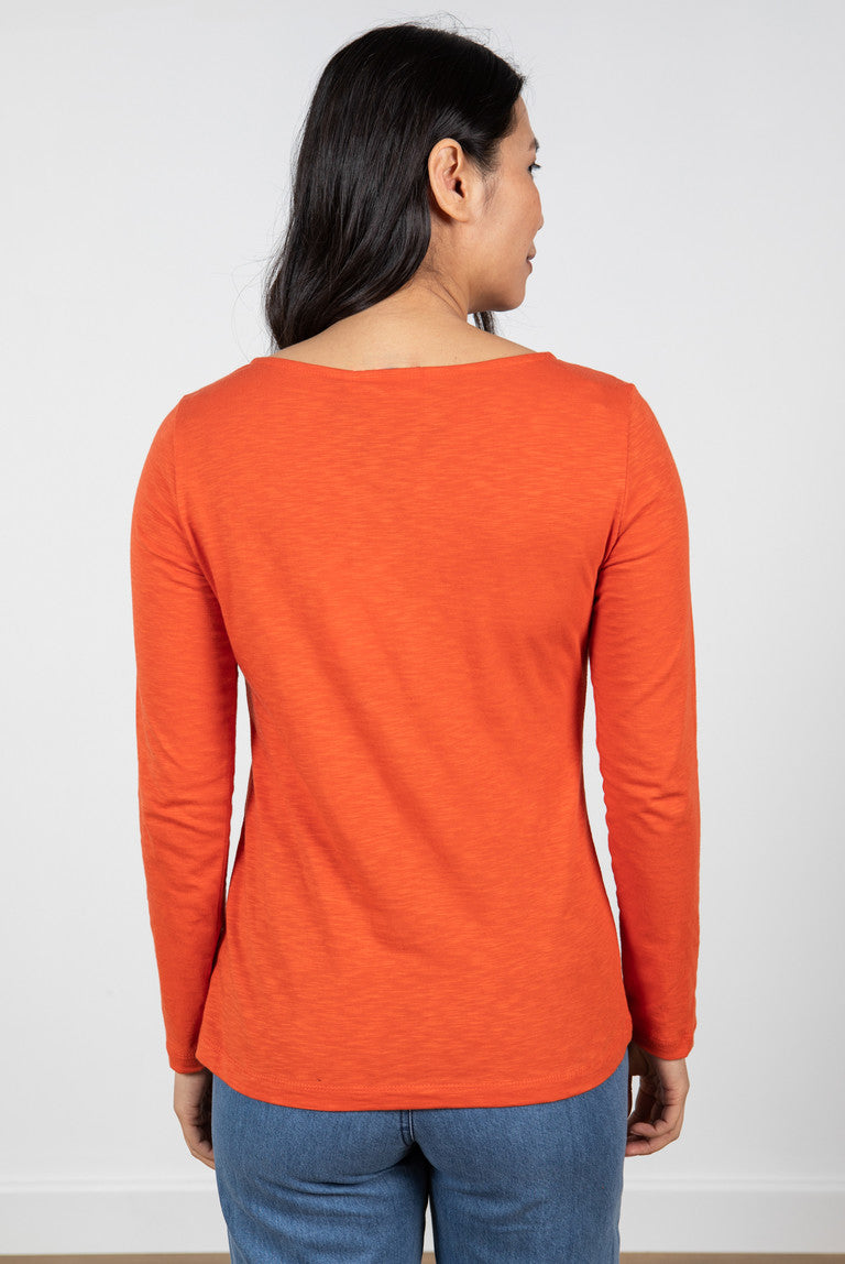 Lily and Me Monica Top Plain Slub Orange Orange