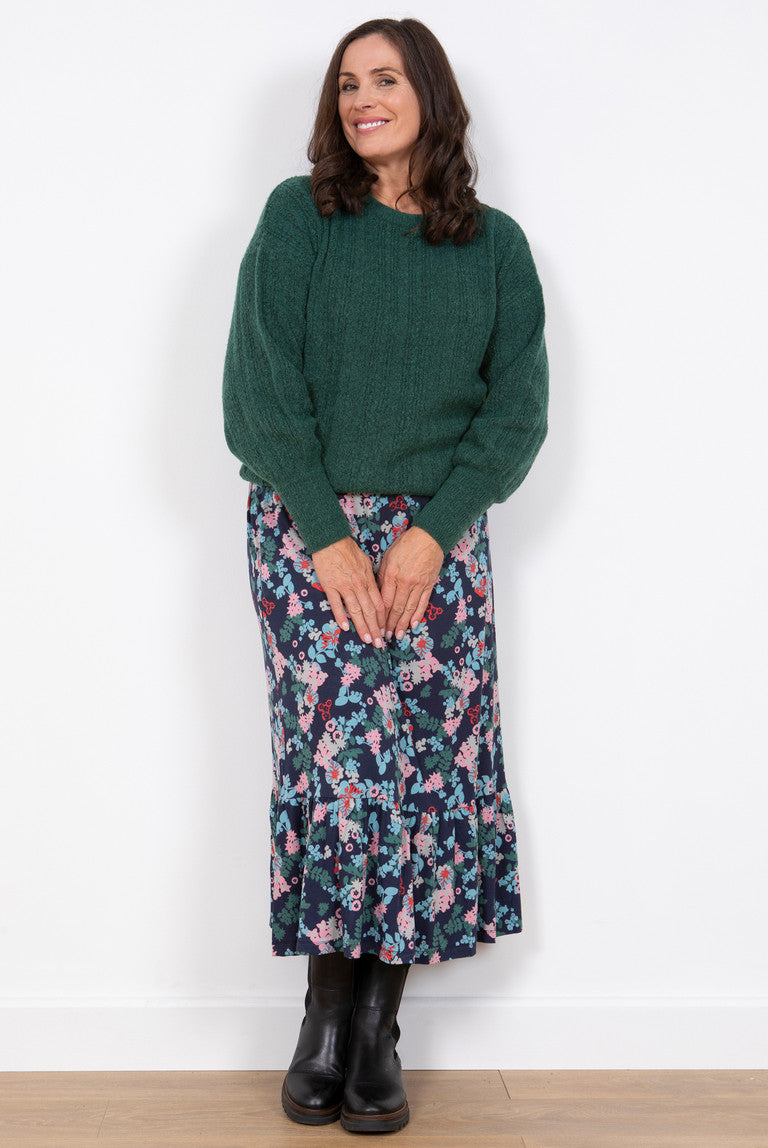 Lily and Me Cornwell Pointelle Jumper Plain Green Green