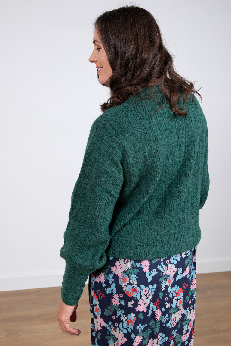 Lily and Me Cornwell Pointelle Jumper Plain Green Green