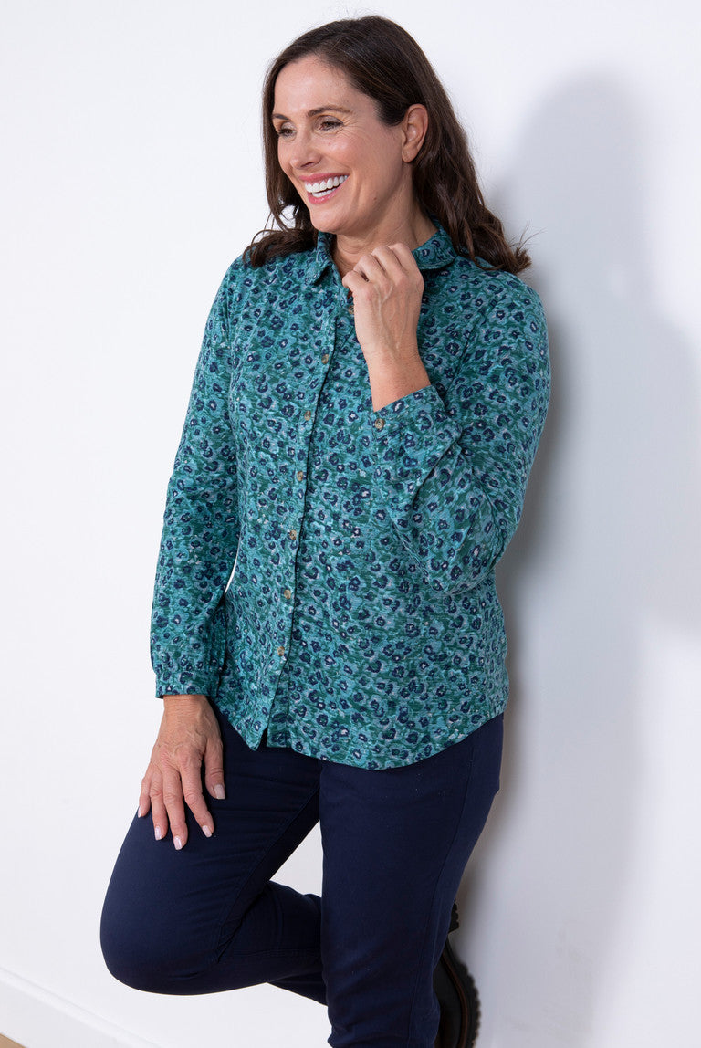 Lily and Me Bowbridge Shirt Floret Green Green