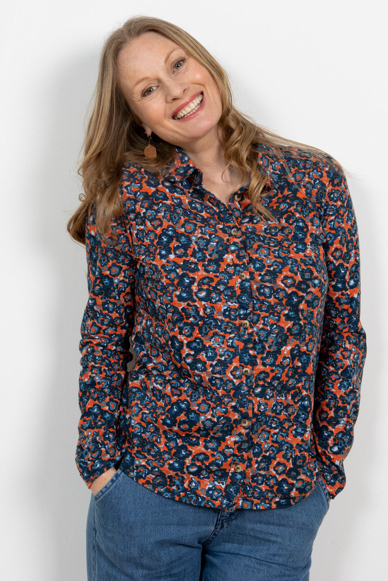 Lily and Me Bowbridge Shirt Floret Orange Orange