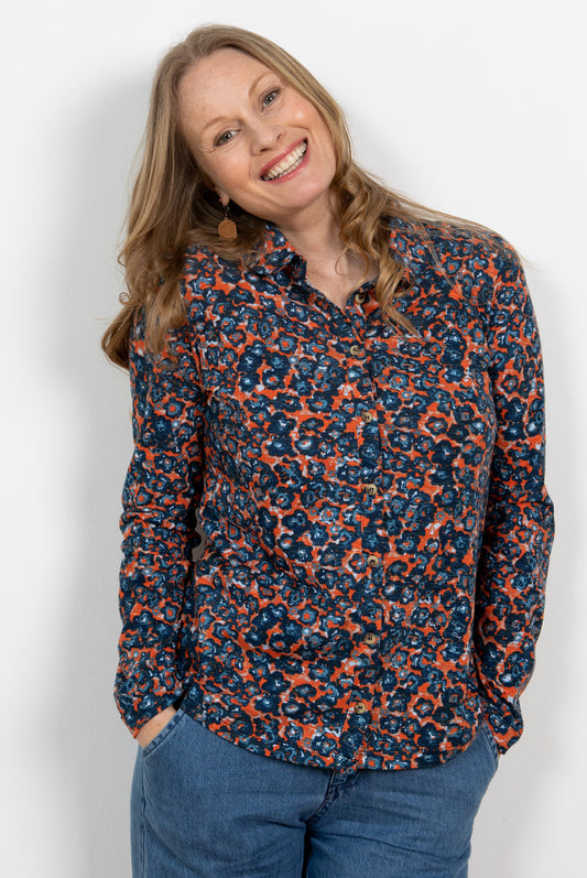 Lily and Me Bowbridge Shirt Floret Orange Orange