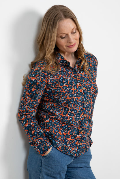 Lily and Me Bowbridge Shirt Floret Orange Orange