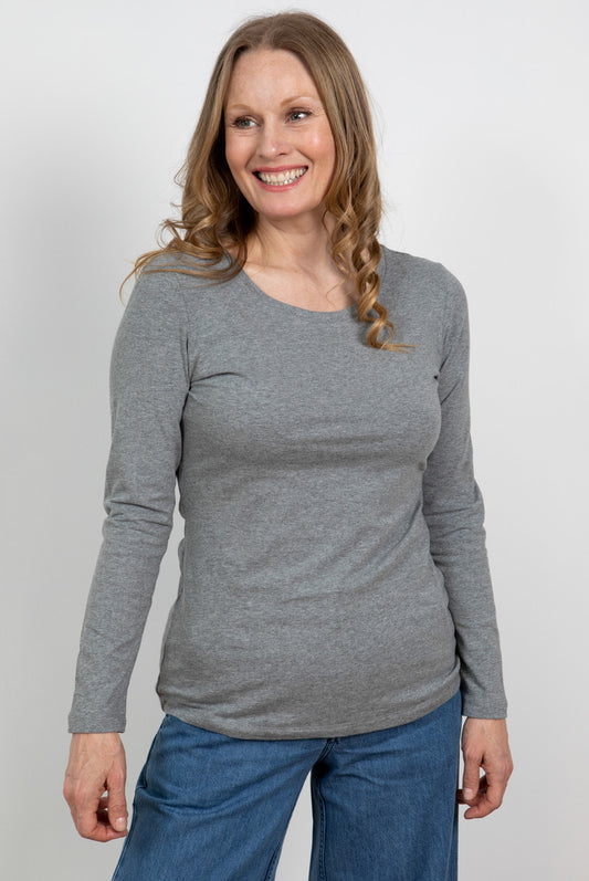 Lily and Me Layering Tee Plain Grey Grey