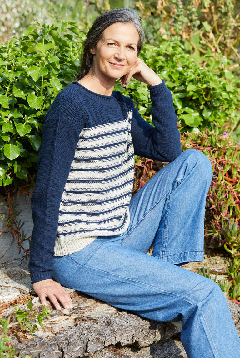 Lily and Me Bay Stripe Jumper Navy