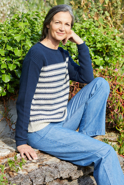 Lily and Me Bay Stripe Jumper Navy