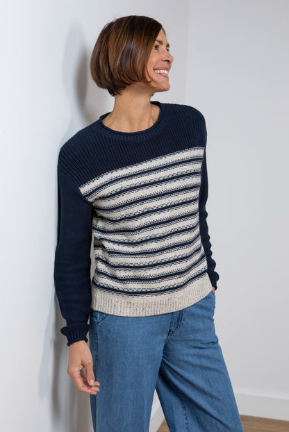 Lily and Me Bay Stripe Jumper Navy